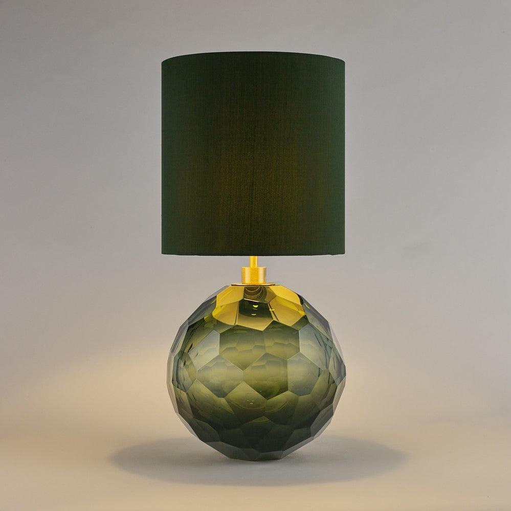 Diamond Round Large Lamp in Forest Green