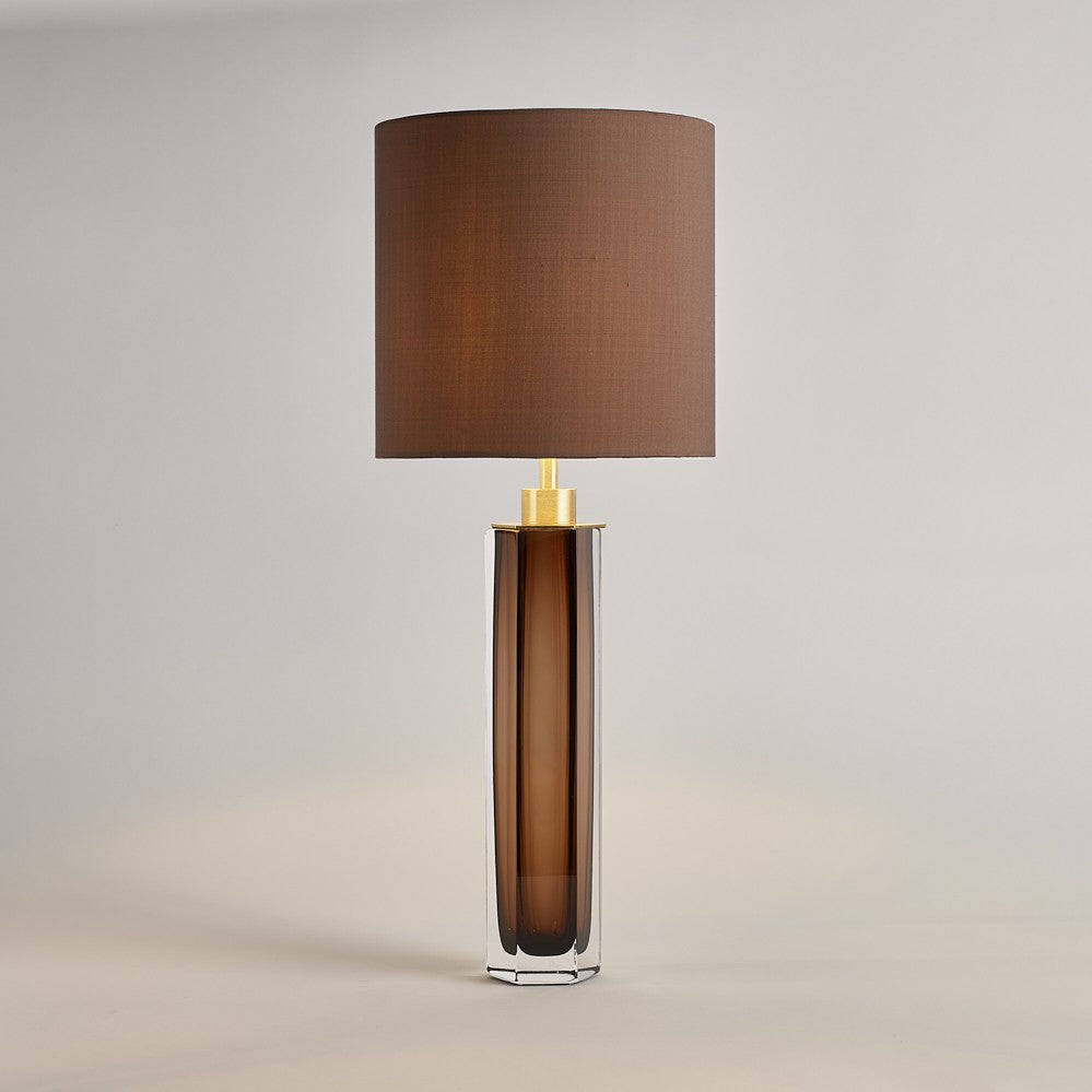 Diamond Column Small Lamp in Tobacco
