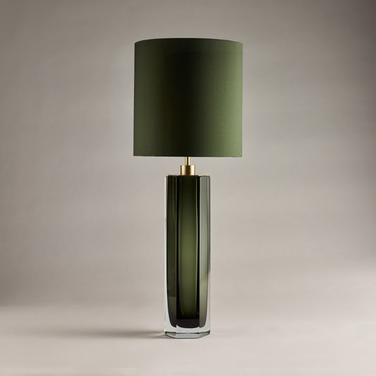 Diamond Column Large Lamp in Forest Green