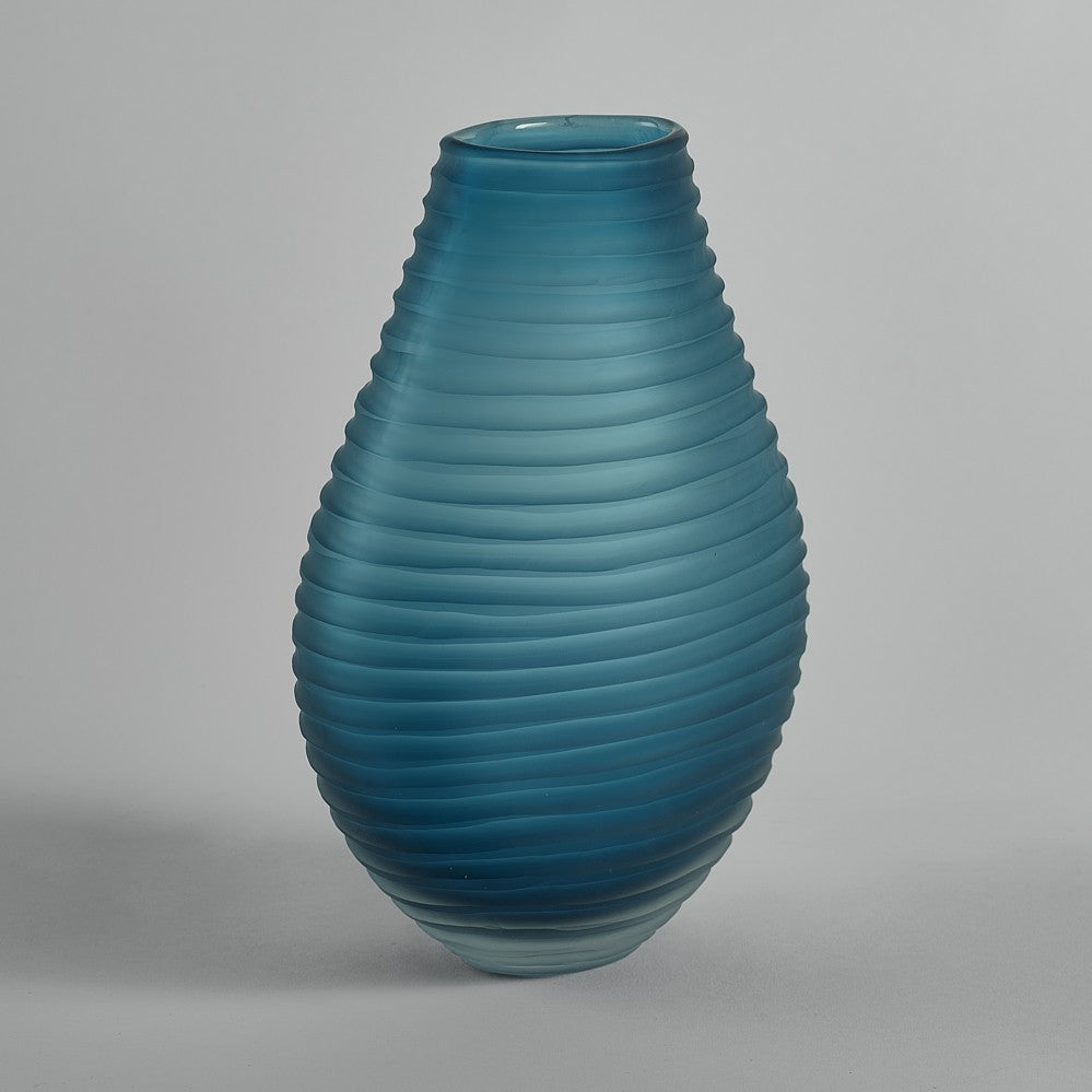 Contour Vase in Ocean Blue