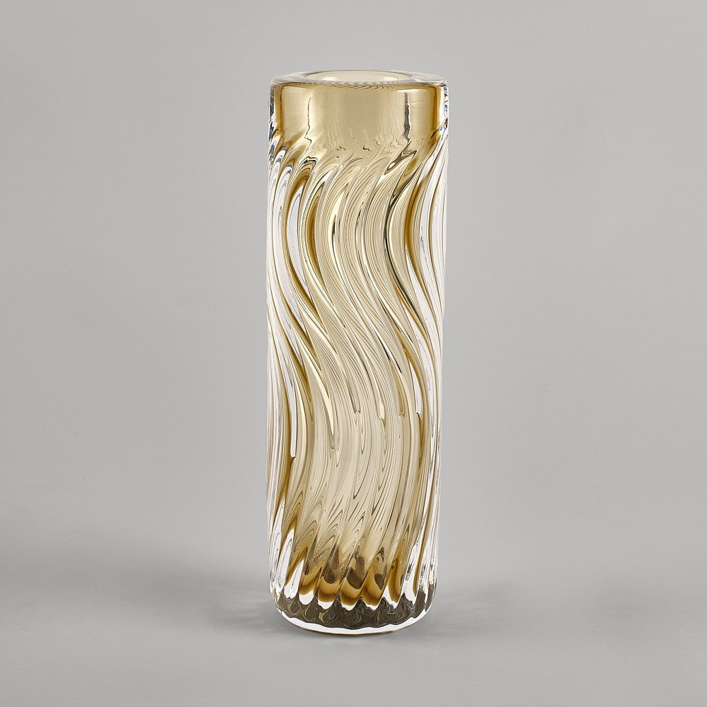 Wave Vase in Pale Amber