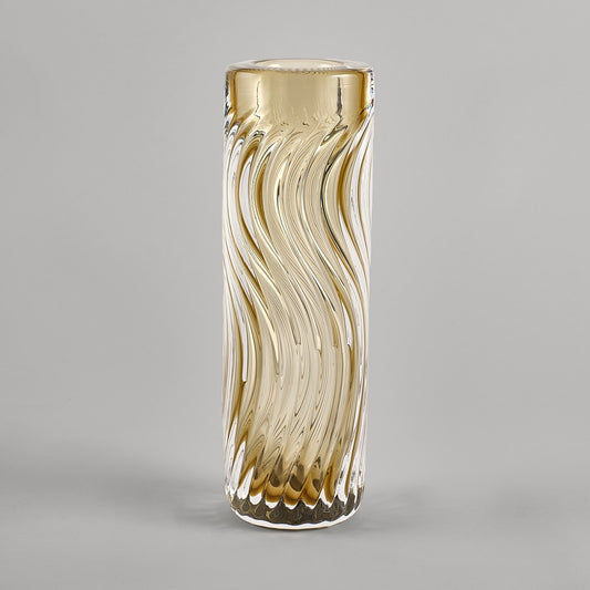 Wave Vase in Pale Amber