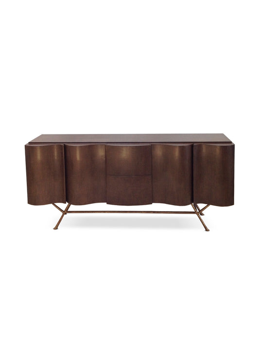 SERPENTINE CREDENZA FRENCH ASH WITH WOOD TOP