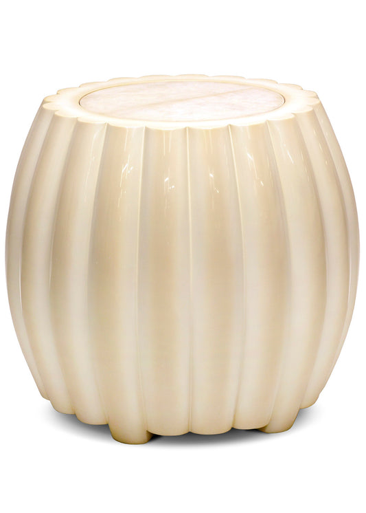 MELON TABORET WITH PARCHMENT TOP