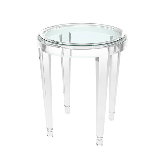 Gold Palm End Table Round