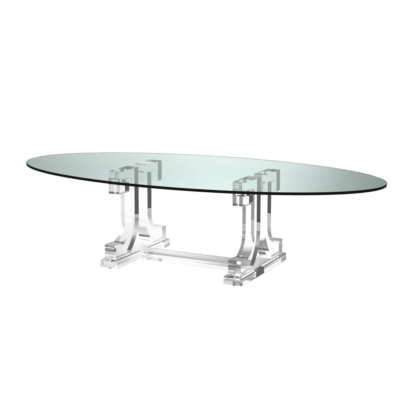 Greek Key Trestle Style Dining Table