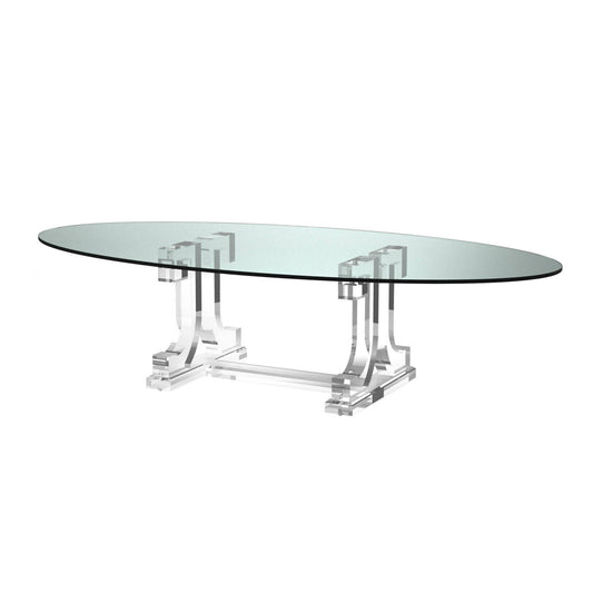 Greek Key Trestle Style Dining Table