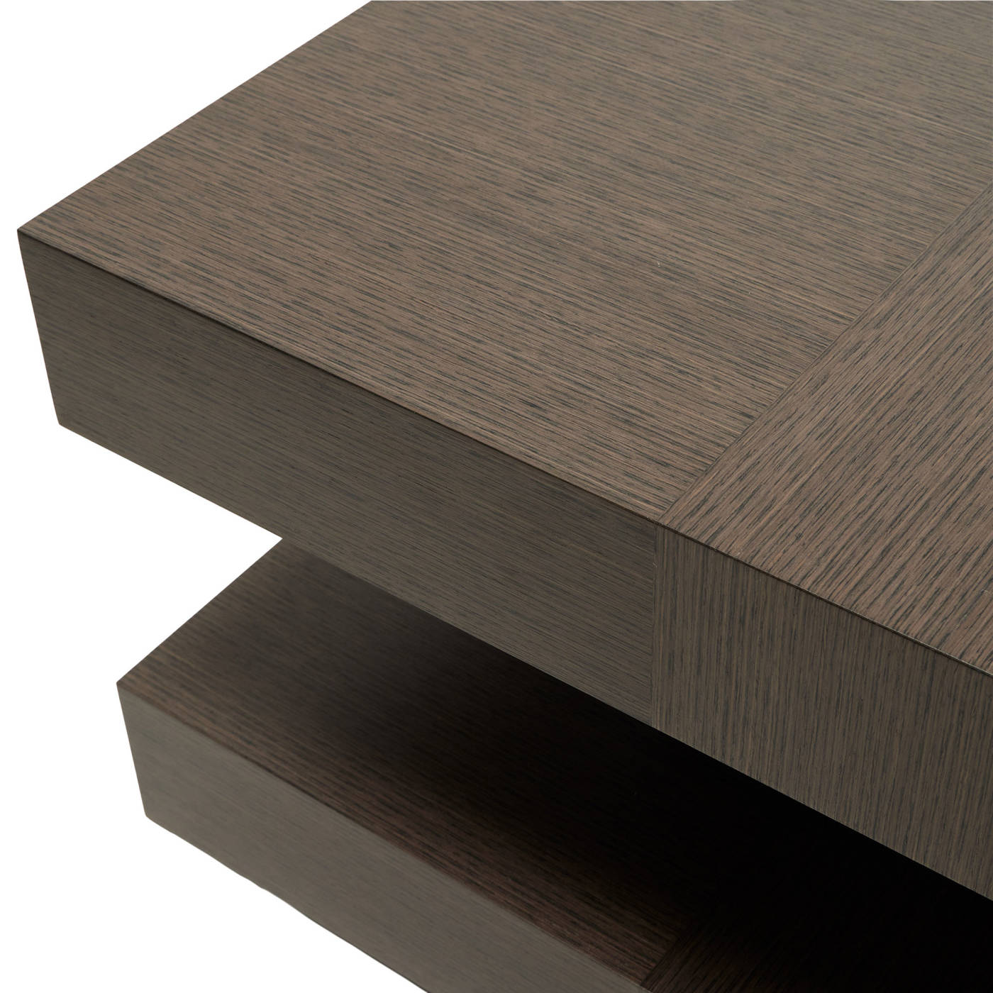Ellipses Cocktail Table, Quarter Figure Gray Oak Marquetry
