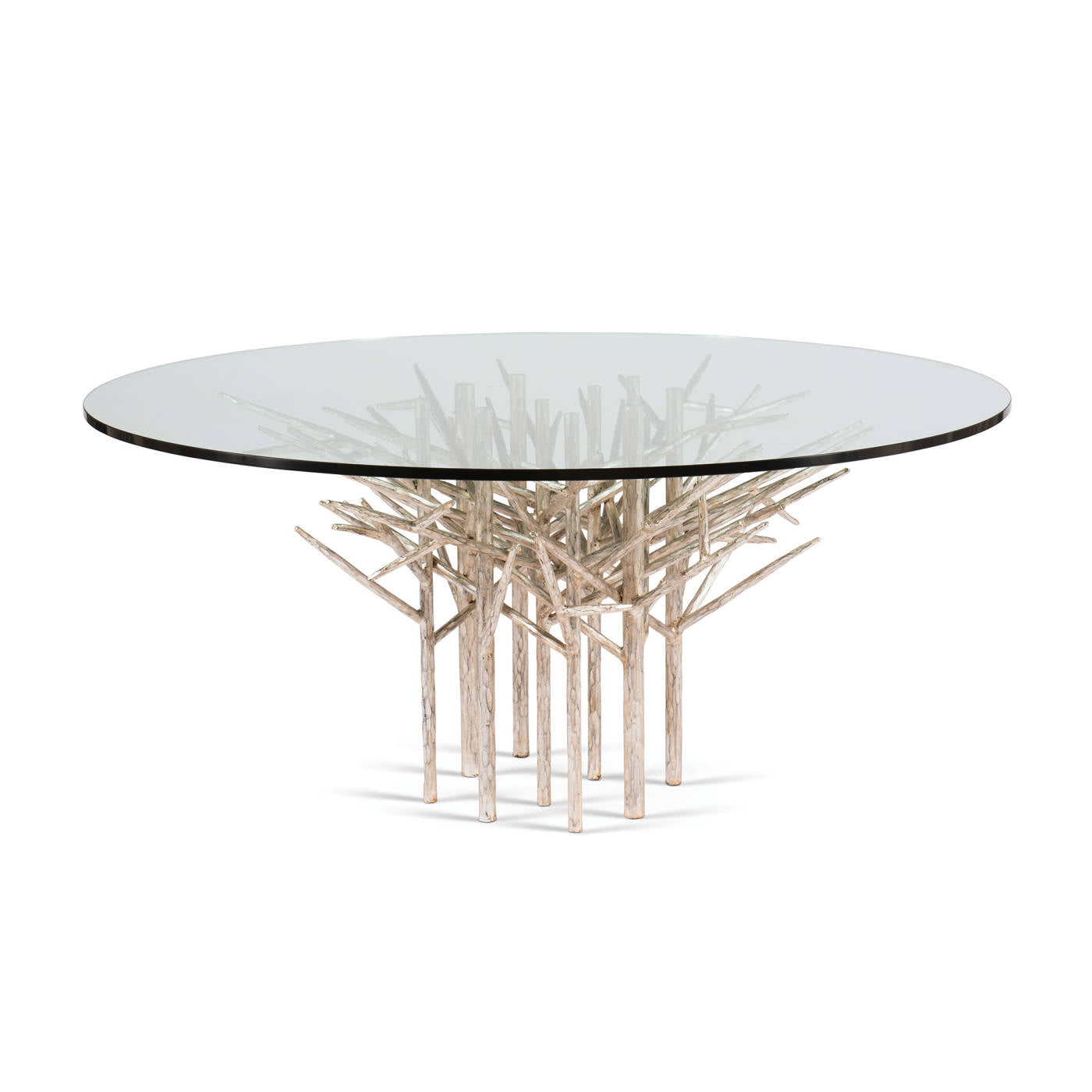 Pines of Rome Table Round, Large, Silver Umber Gilt