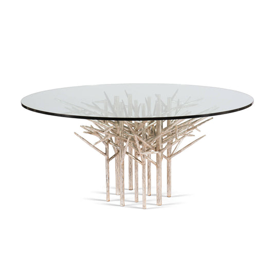 Pines of Rome Table Round, Large, Silver Umber Gilt
