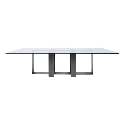 Ribbon Cross Dining Table, Iron, Six Uprights