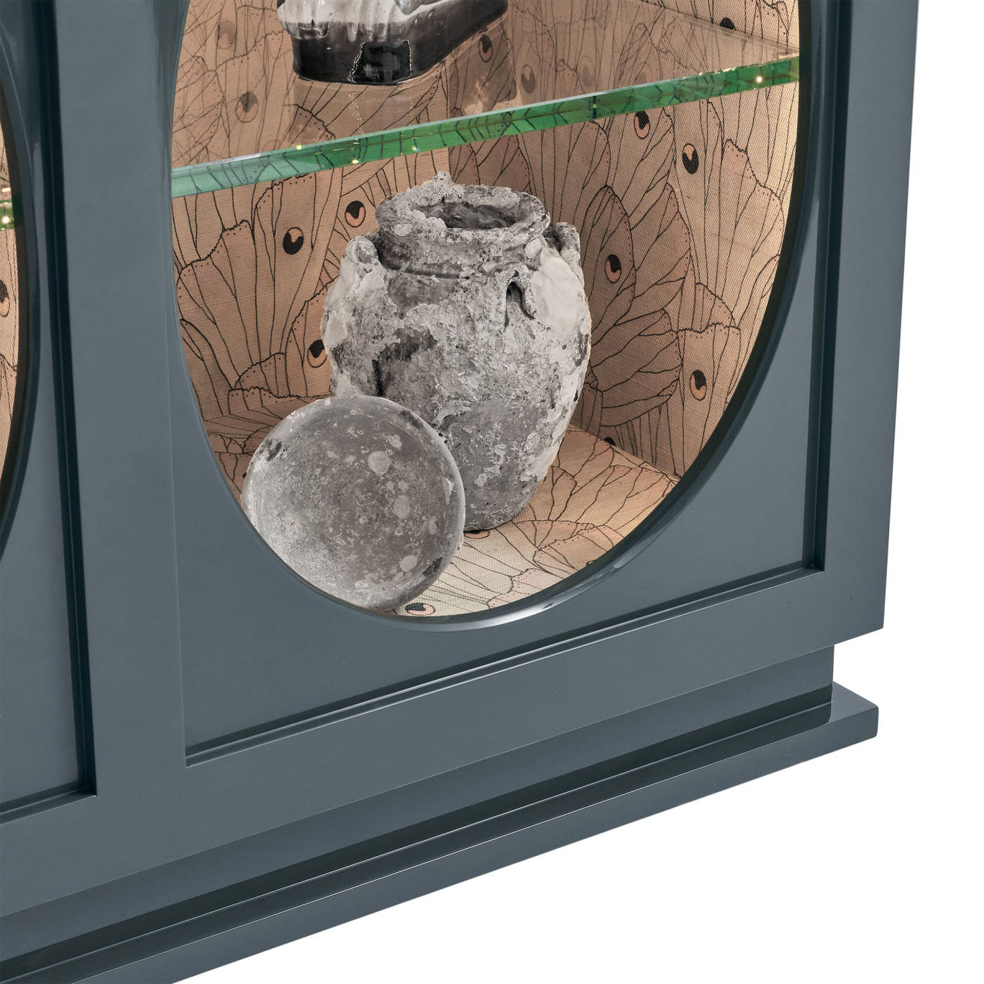 Tribeca Oval Cabinet Small, Tidewater Lacquer