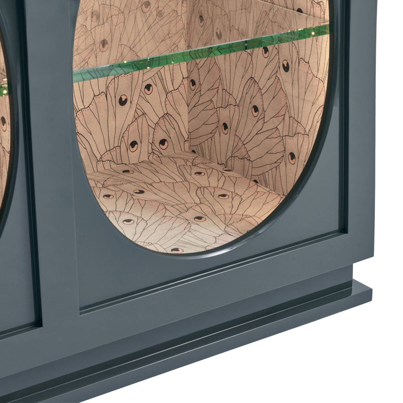 Tribeca Oval Cabinet Small, Tidewater Lacquer