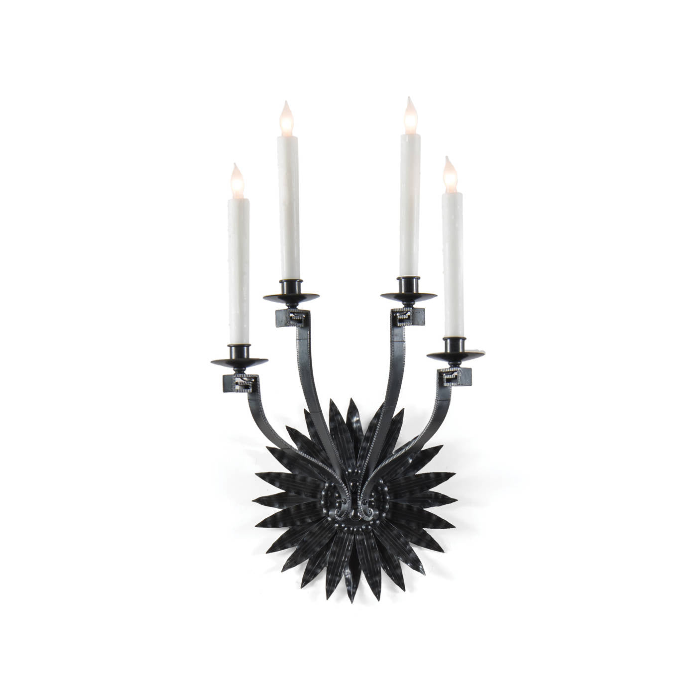 Adam Sconce Circular Large Four Arm - Black