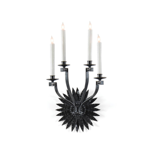 Adam Sconce Circular Large Four Arm - Black