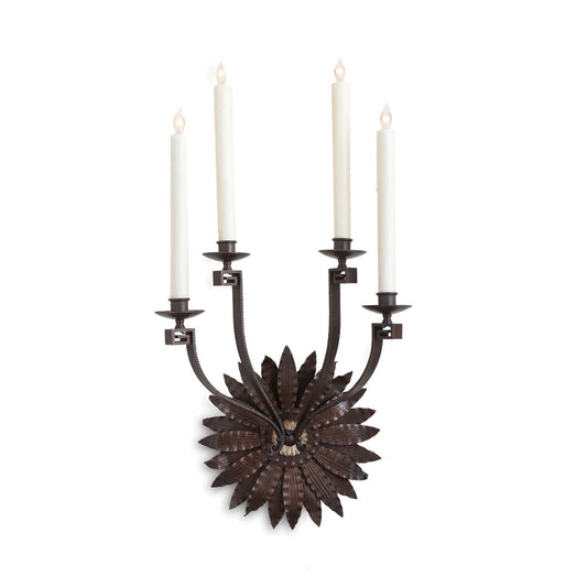 Adam Sconce Circular Large Four Arm - Aged Iron