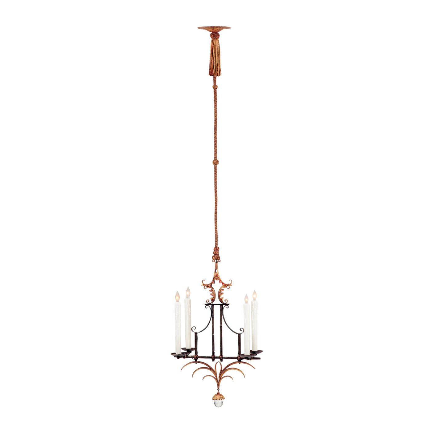 Bamboo Chandelier Small French Gold
