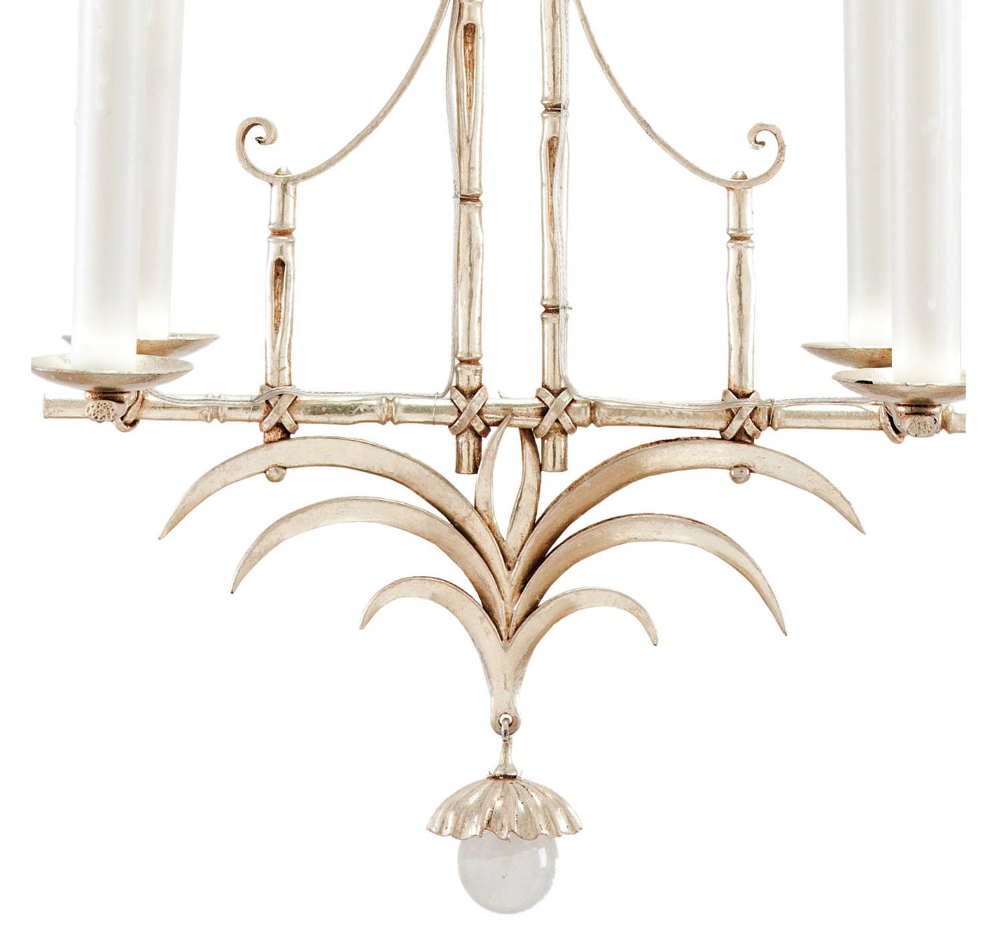 Bamboo Chandelier Small White Gold