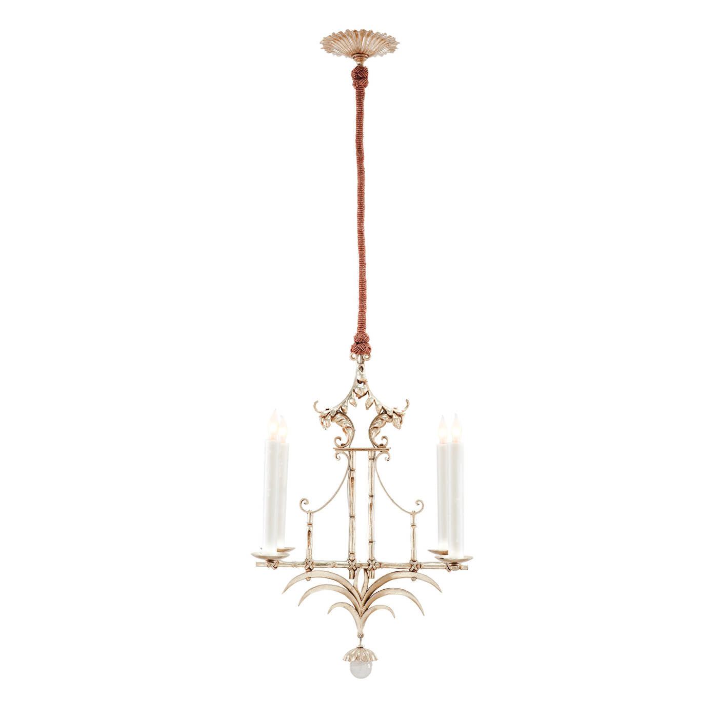 Bamboo Chandelier Small White Gold