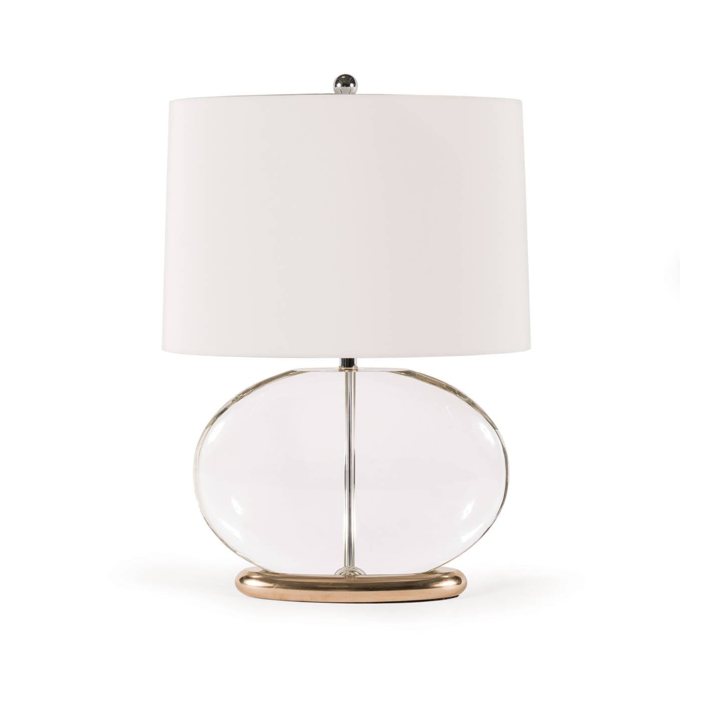 Miramar Glass Lamp, Gilt Base Oval