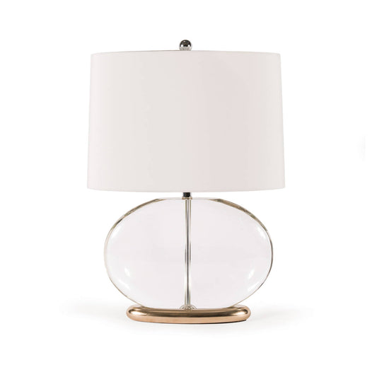 Miramar Glass Lamp, Gilt Base Oval
