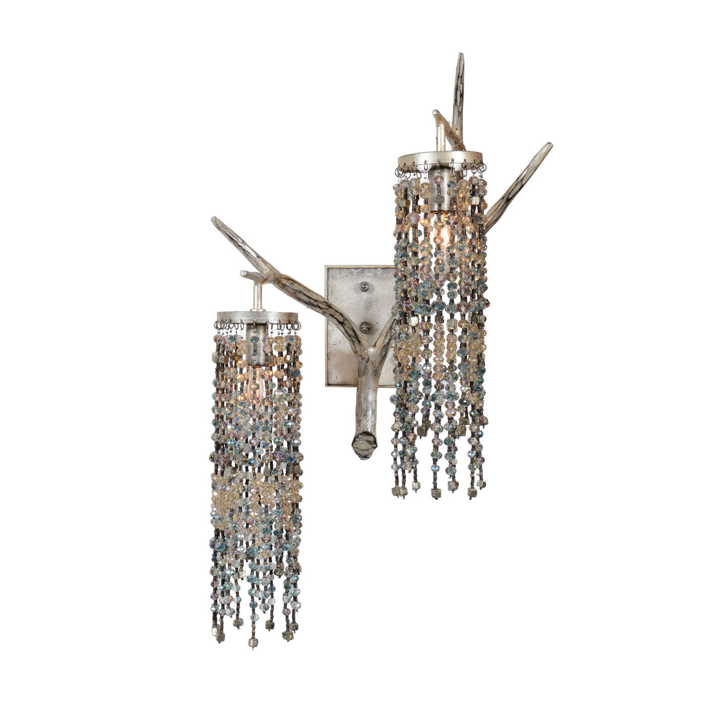Cascata D’Acqua Two Arm Wall Sconce With Beaded Pendants