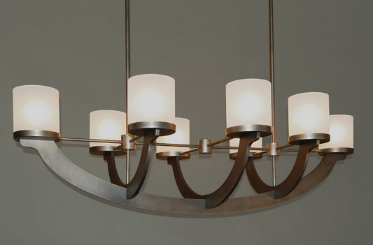 Weathered Nickel Light Eight Arm Chandelier