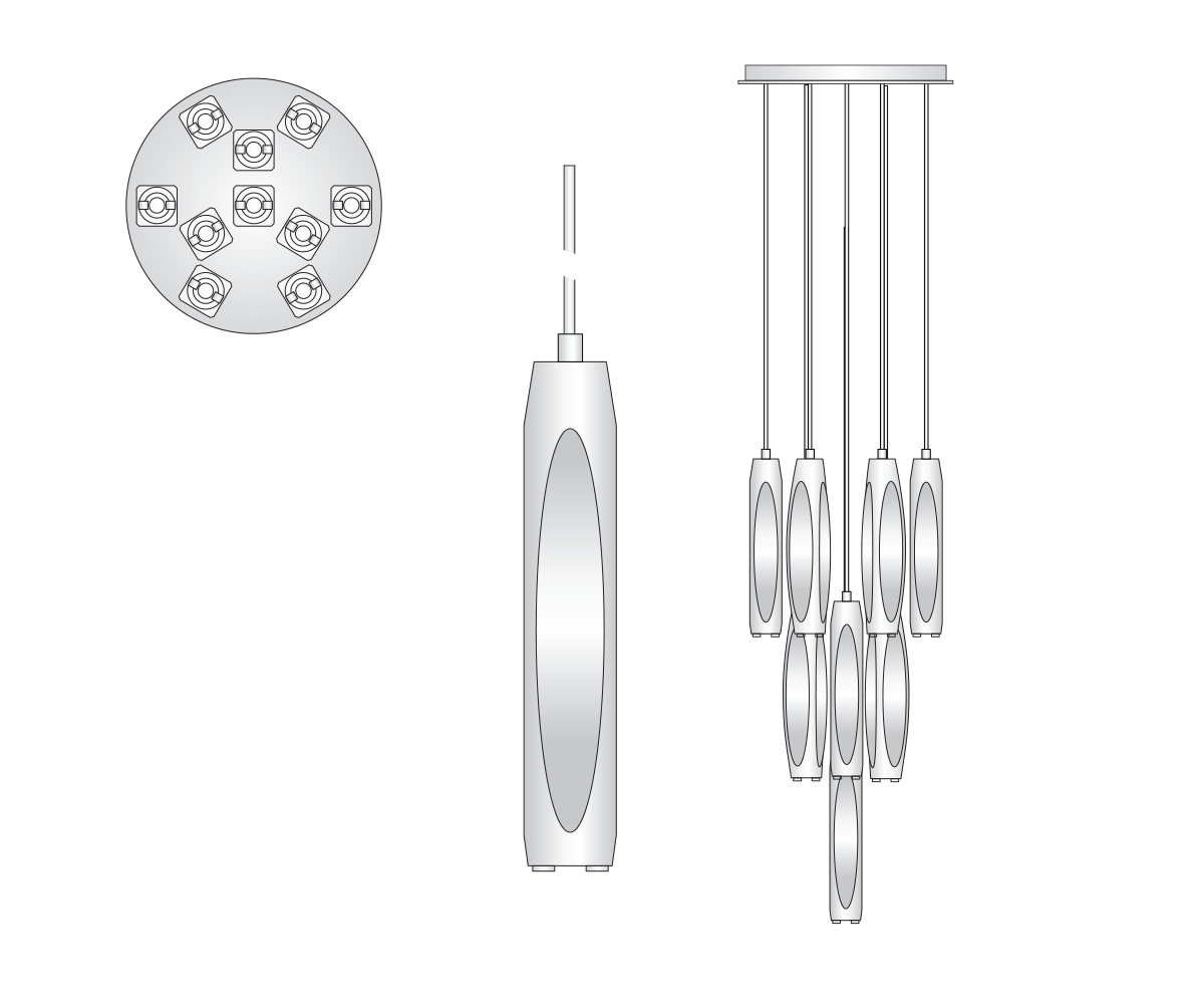 Chartier 10 Light Circular Chandelier