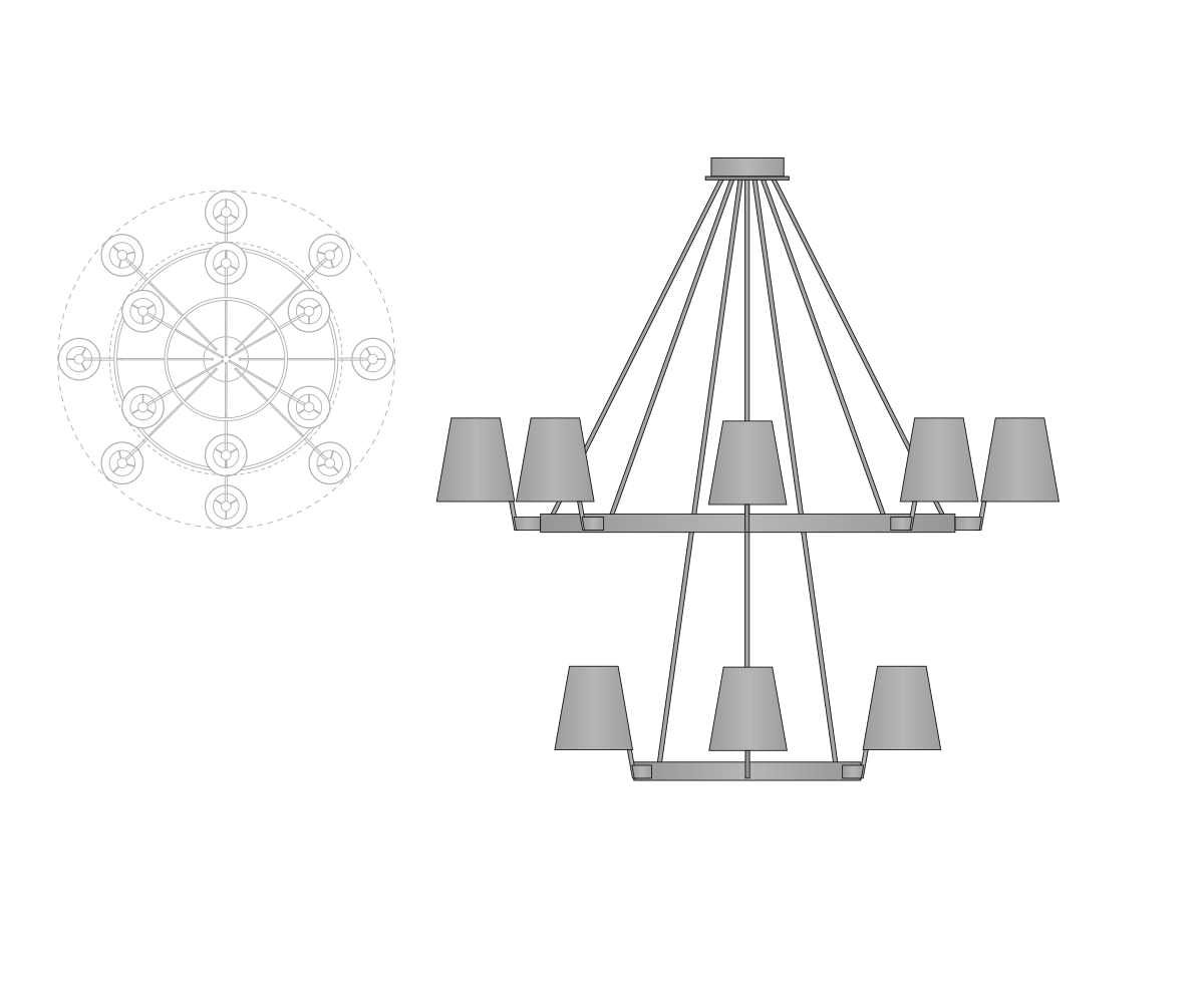 CORNICHE 2 TIER CIRCULAR CHANDELIER