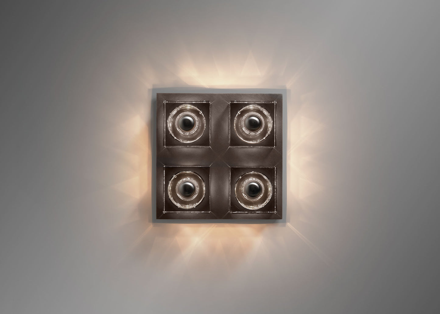 Glacon 4 Light Square Sconce / Flush Mount
