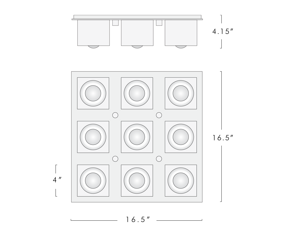 Glacon 9 Light Flush Mount