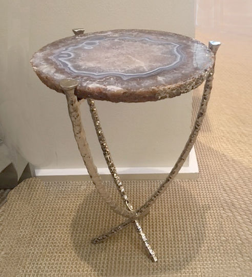 Agate on Polished Nickel Base