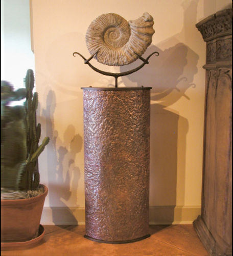 Ammonite on Weathered Copper