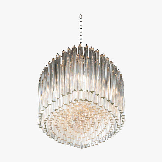 Concave Drum Oval Chandelier in Clear