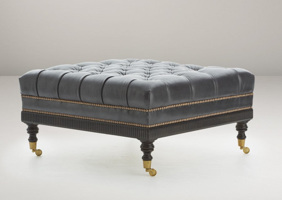 London Coach tufted ottoman